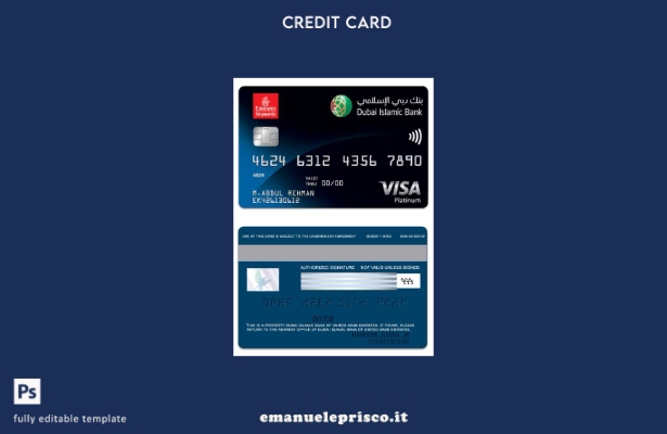 stile verificato Modello Dubai Islamic Bank Emirates DIB Platinum degli Emirati 